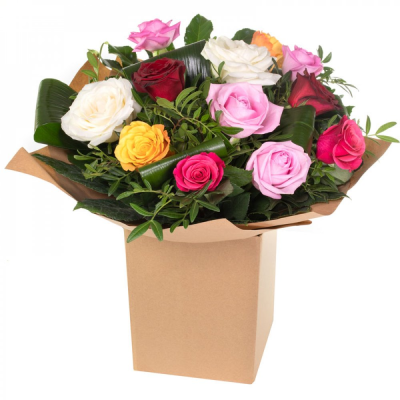 Sweet Romance - A bouquet of mixed beautiful roses is sure to create a lasting impression.